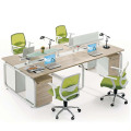 Mobilier de bureau Bureau 4 personnes Disposition de poste de travail avec diviseur